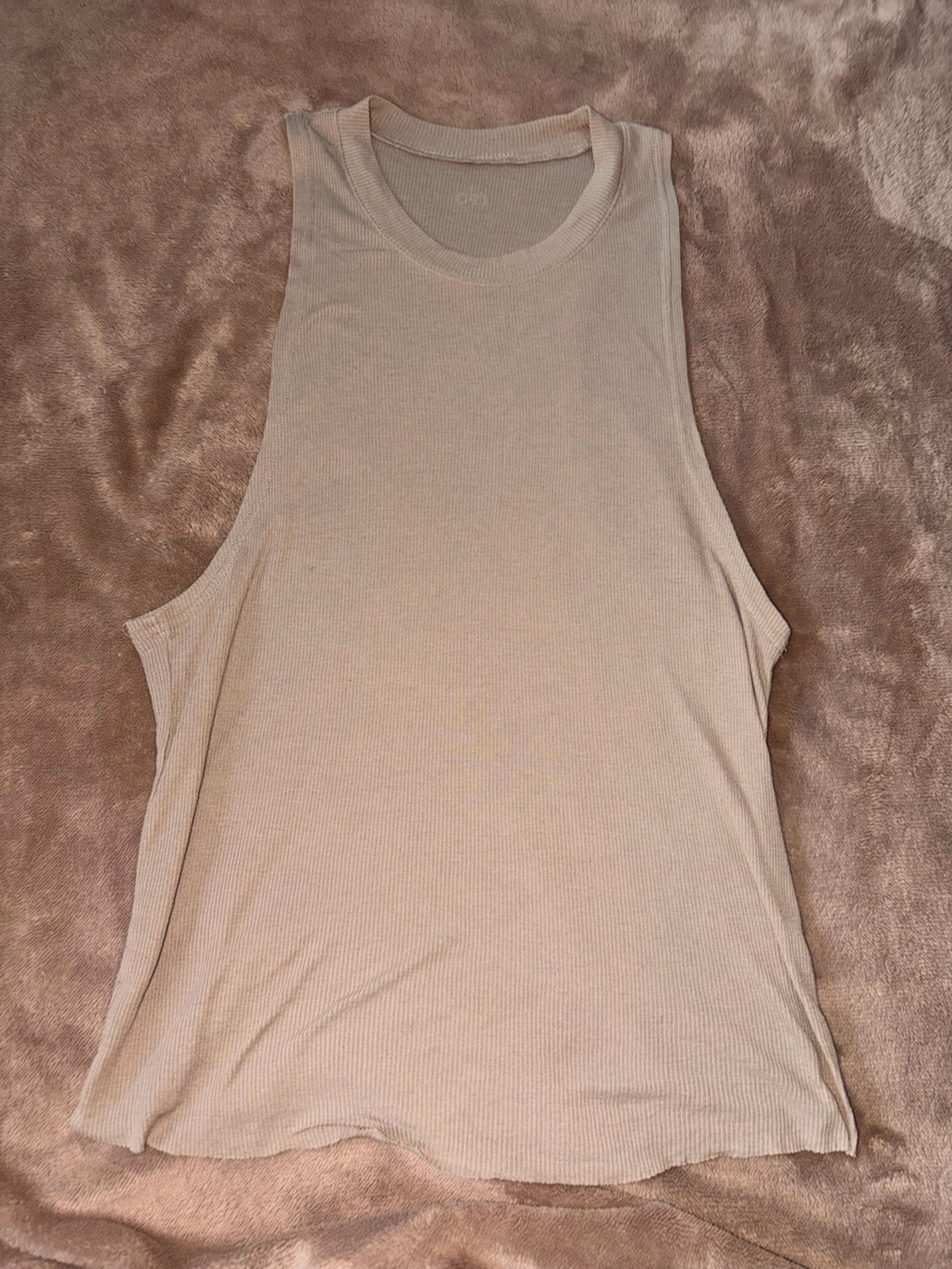ALO Yoga Ribbed Tank Top - Light Beige